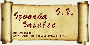 Izvorka Vaselić vizit kartica